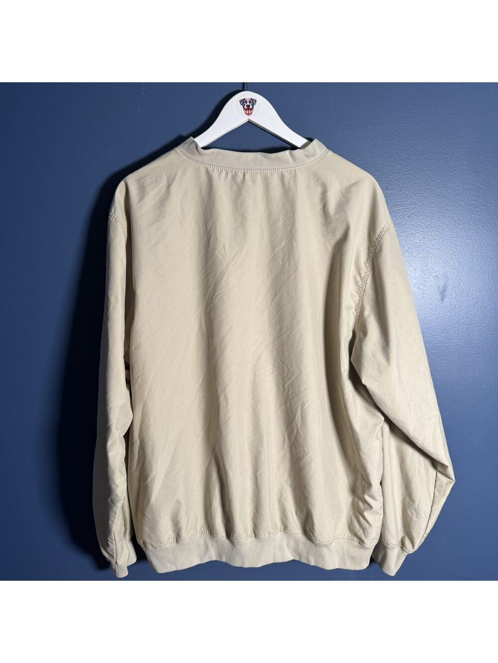 Vintage L.L.Bean Men's Wind Pullover V-Neck Shirt Tan Size Large Made in USA - Picture 3 of 7